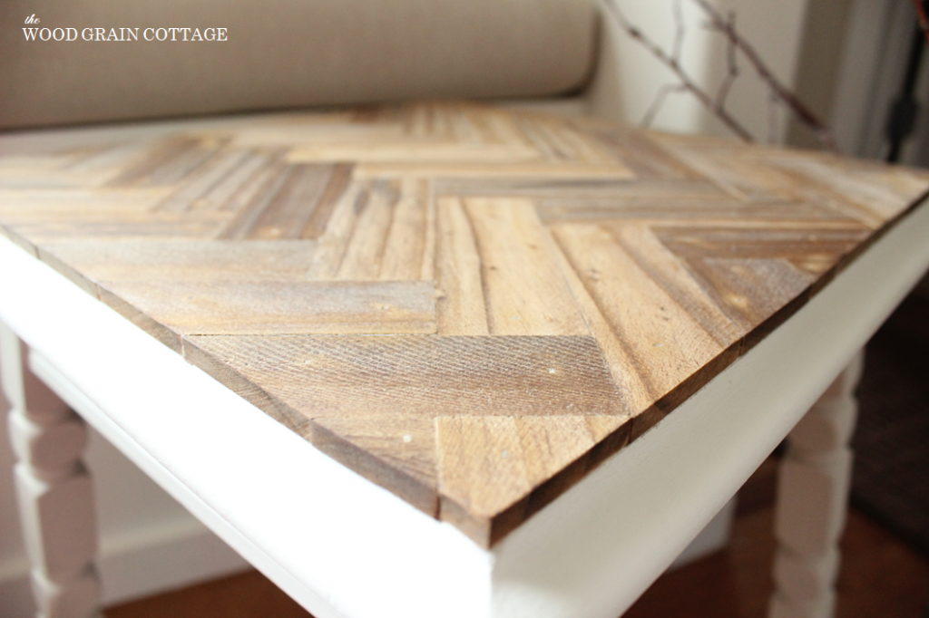Herringbone Side Table Makeover | The Wood Grain Cottage