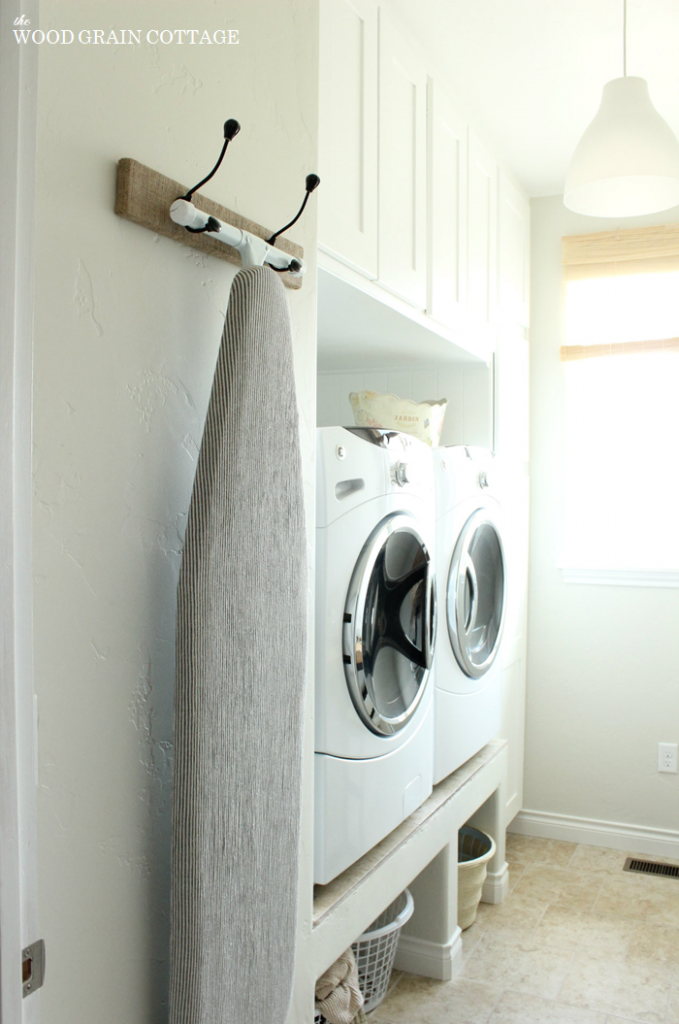 Hanging Ironing Board Rack | The Wood Grain Cottage