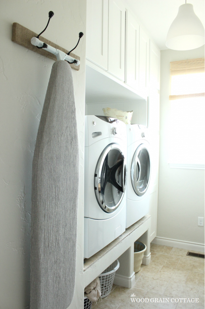 Hanging Laundry Room Rack | The Wood Grain Cottage