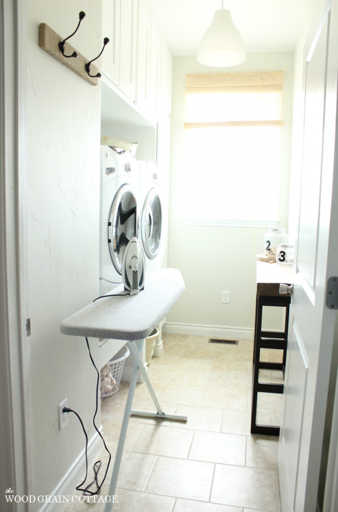 Hanging Ironing Board Rack | The Wood Grain Cottage