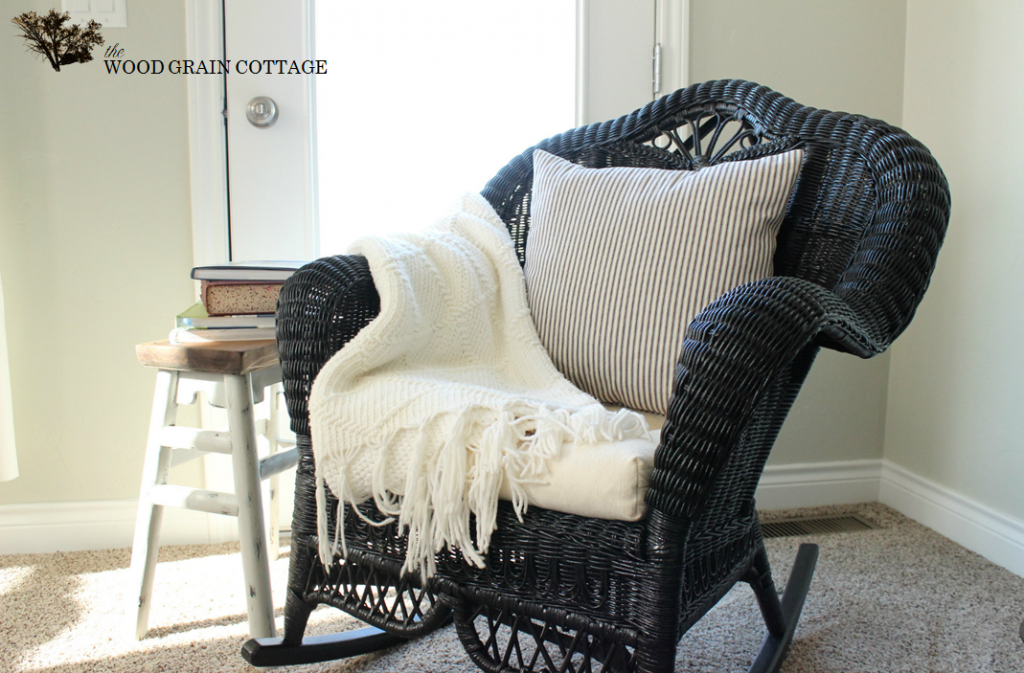 Wicker Rocking Chair by The Wood Grain Cottage
