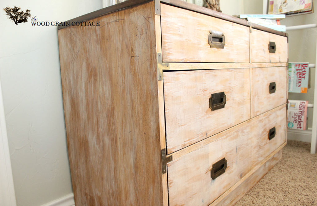 Whitewashed Dresser Makeover by The Wood Grain Cottage