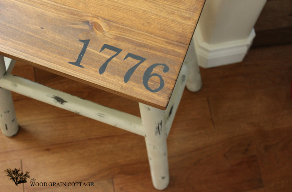 Side Stool Makeover by The Wood Grain Cottage