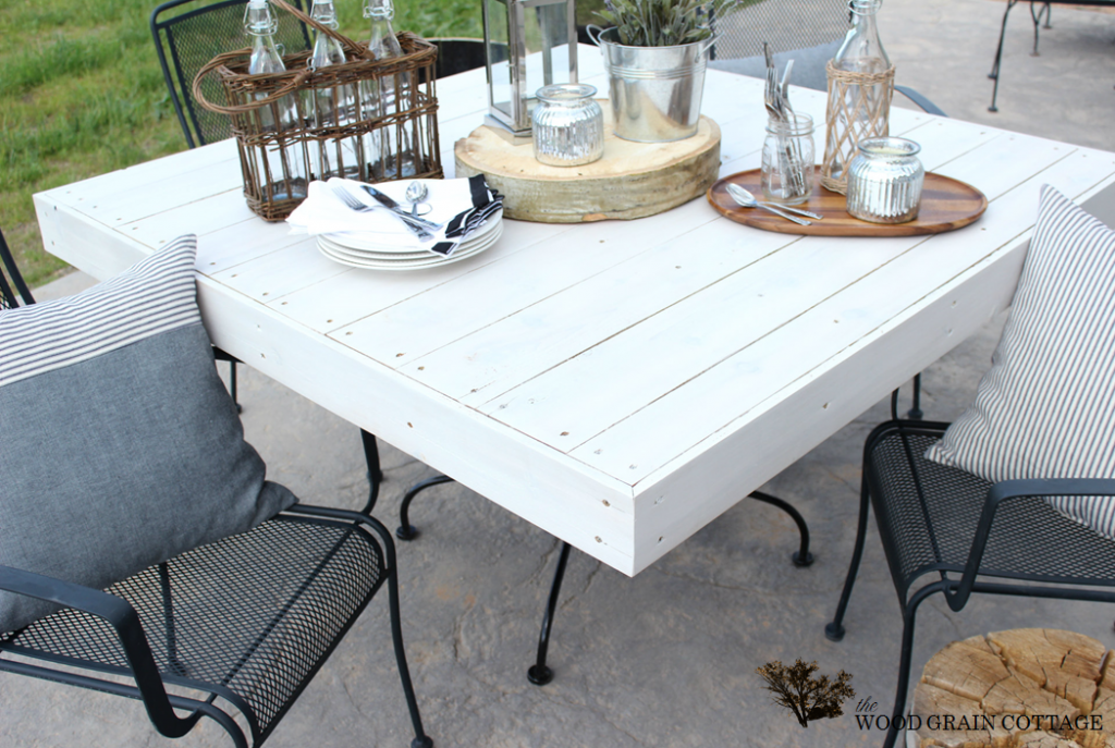 Picket Fence Outdoor Table Top by The Wood Grain Cottage