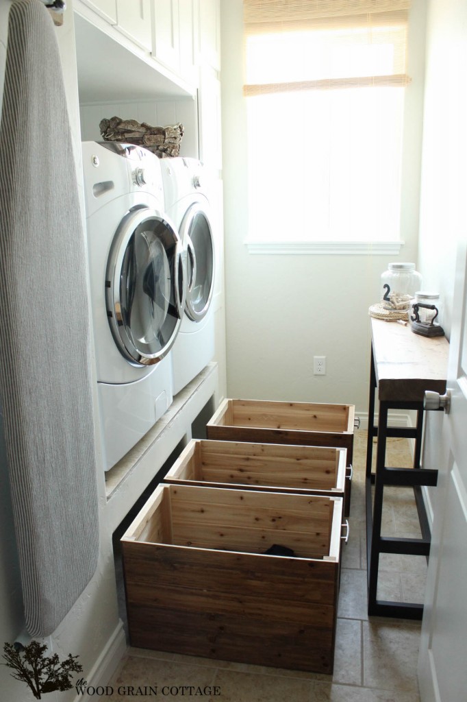 DIY Laundry Room Crates by The Wood Grain Cottage