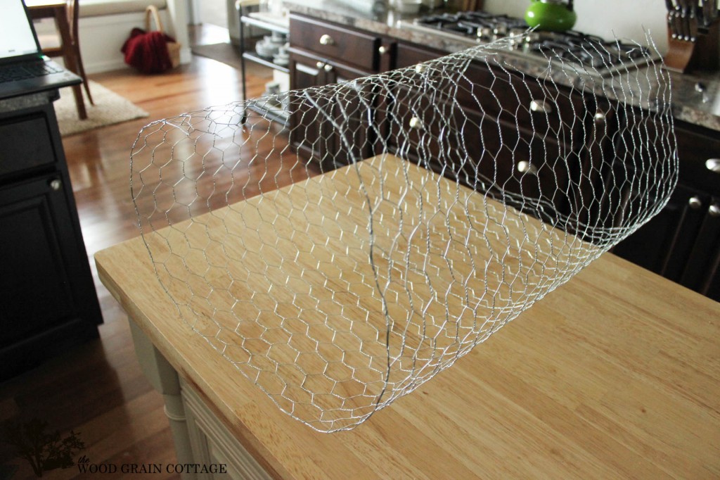 Farmhouse Light with Chicken Wire by The Wood Grain Cottage