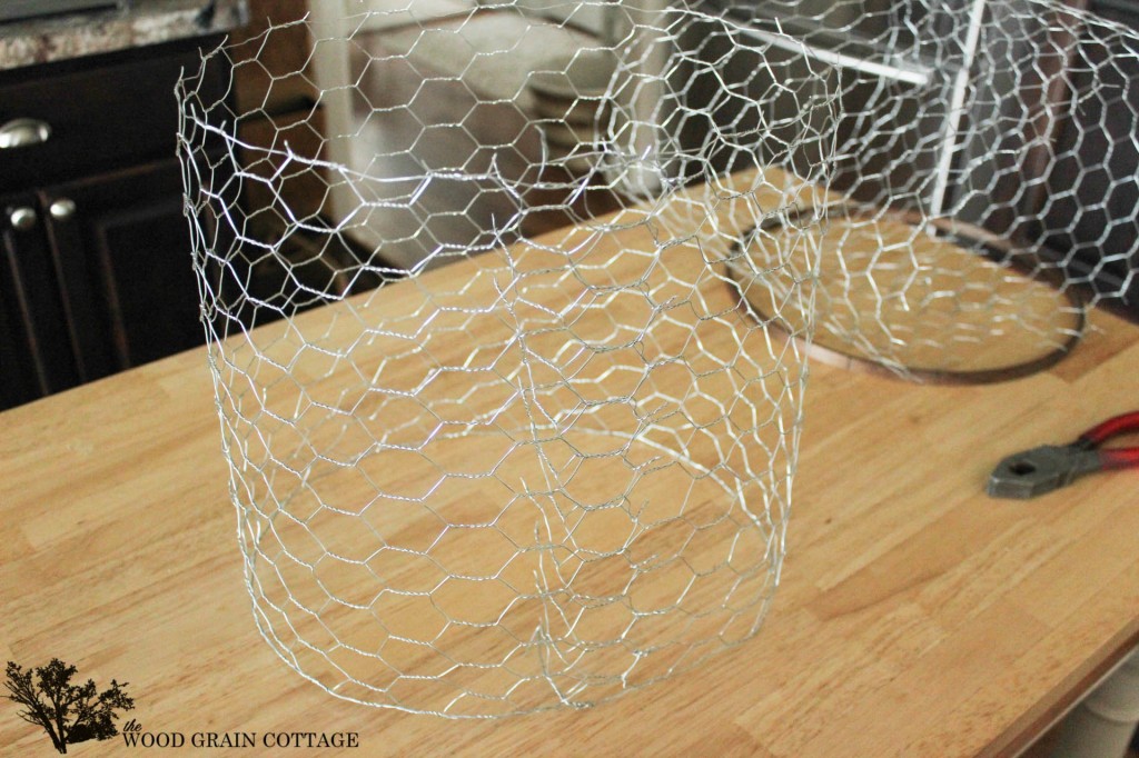 Farmhouse Light with Chicken Wire by The Wood Grain Cottage