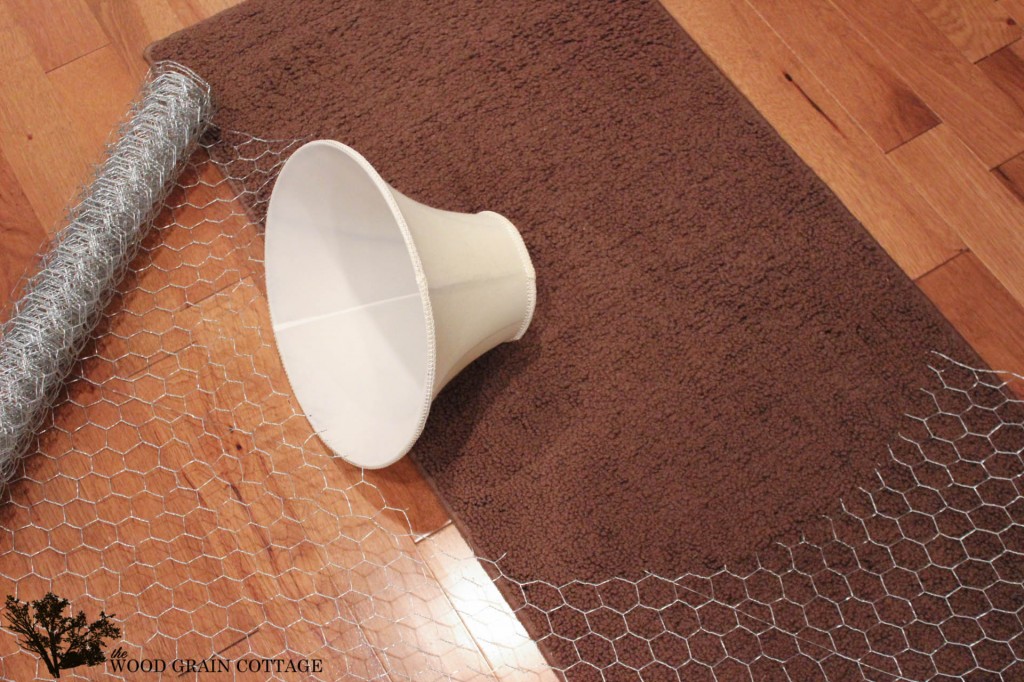 Farmhouse Light with Chicken Wire by The Wood Grain Cottage