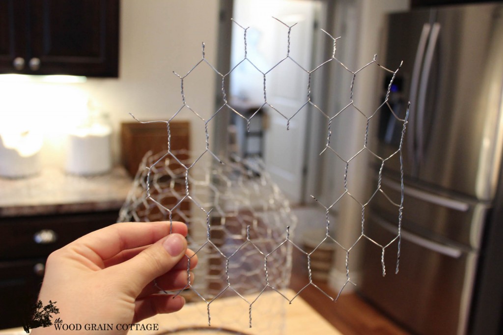 Farmhouse Light with Chicken Wire by The Wood Grain Cottage