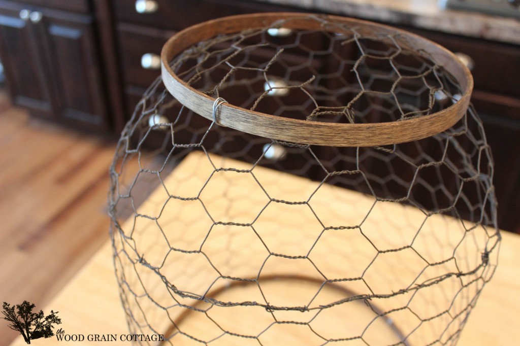 Farmhouse Light with Chicken Wire by The Wood Grain Cottage