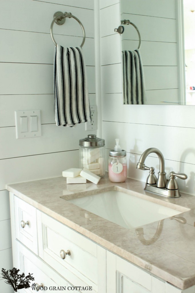 Powder Bathroom Vanity Makeover by The Wood Grain Cottage