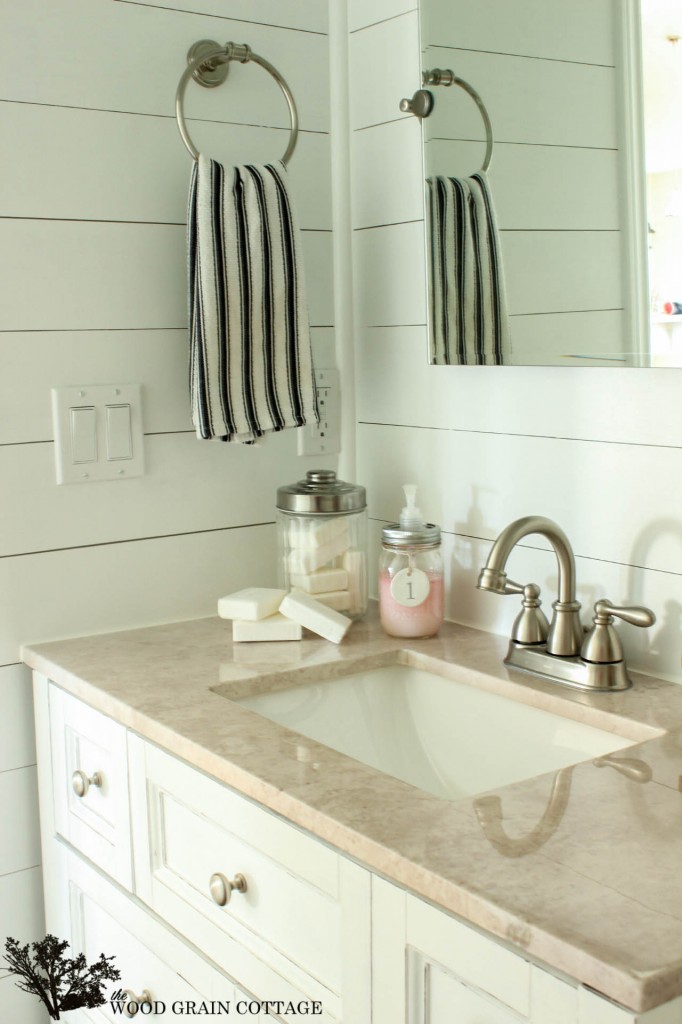 Powder Bathroom Plank Walls & A Sneak Peak - The Wood Grain Cottage