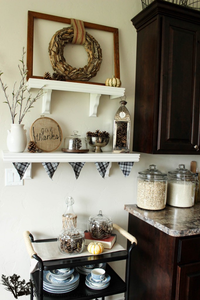 Fall Shelving Display by The Wood Grain Cottage