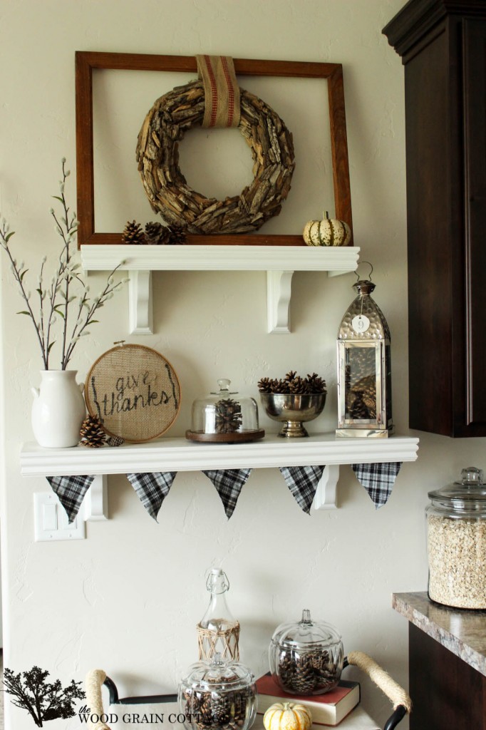 Fall Shelving Display by The Wood Grain Cottage