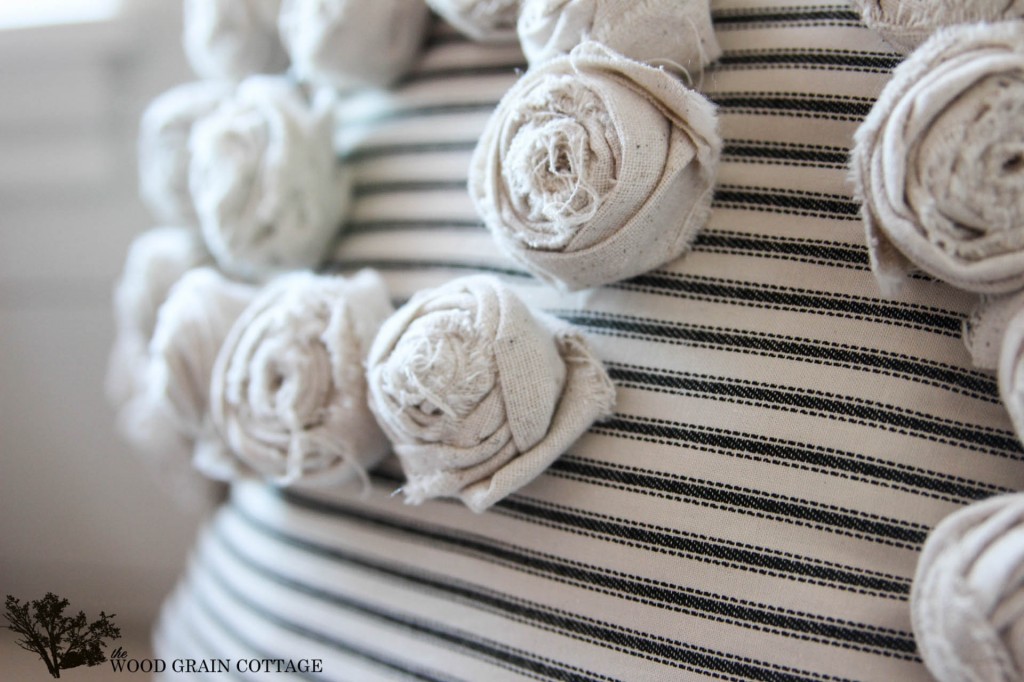 DIY Rosette Pillow by The Wood Grain Cottage