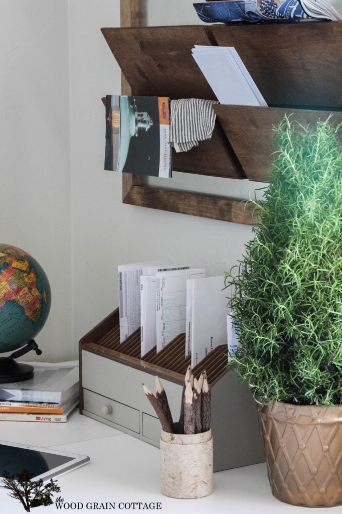 DIY Galvanized Metal & Wood Wall Organizer by The Wood Grain Cottage 