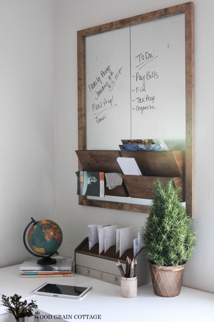 DIY Galvanized Metal & Wood Wall Organizer by The Wood Grain Cottage 