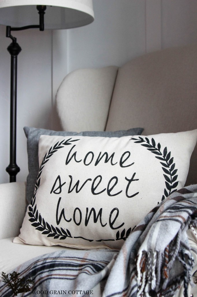 DIY Home Sweet Home Pillow by The Wood Grain Cottage