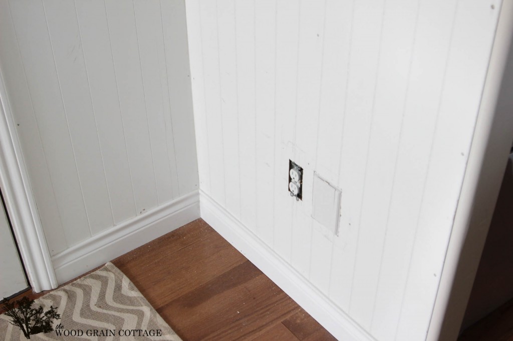 New Mudroom Planking by The Wood Grain Cottage