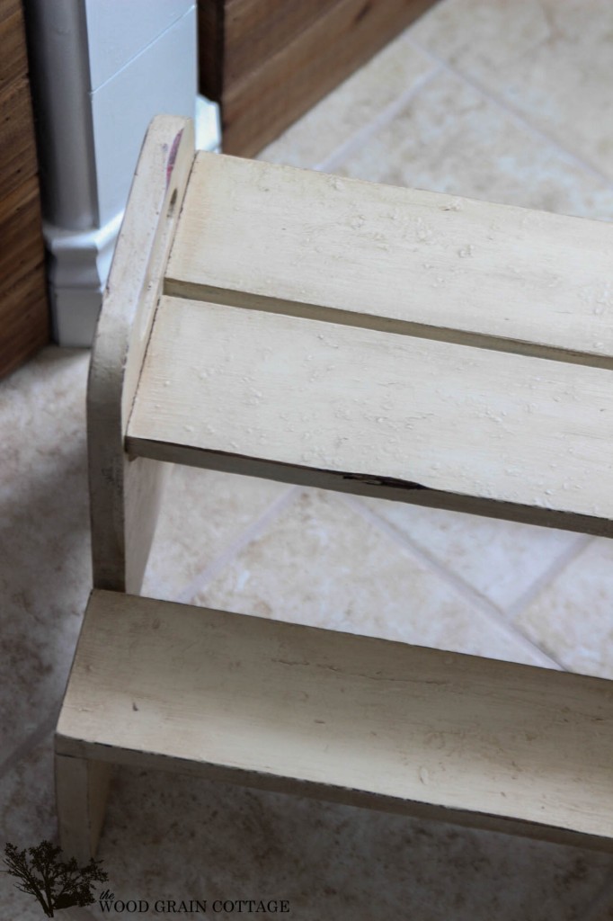 Farmhouse Step Stool Makeover by The Wood Grain Cottage