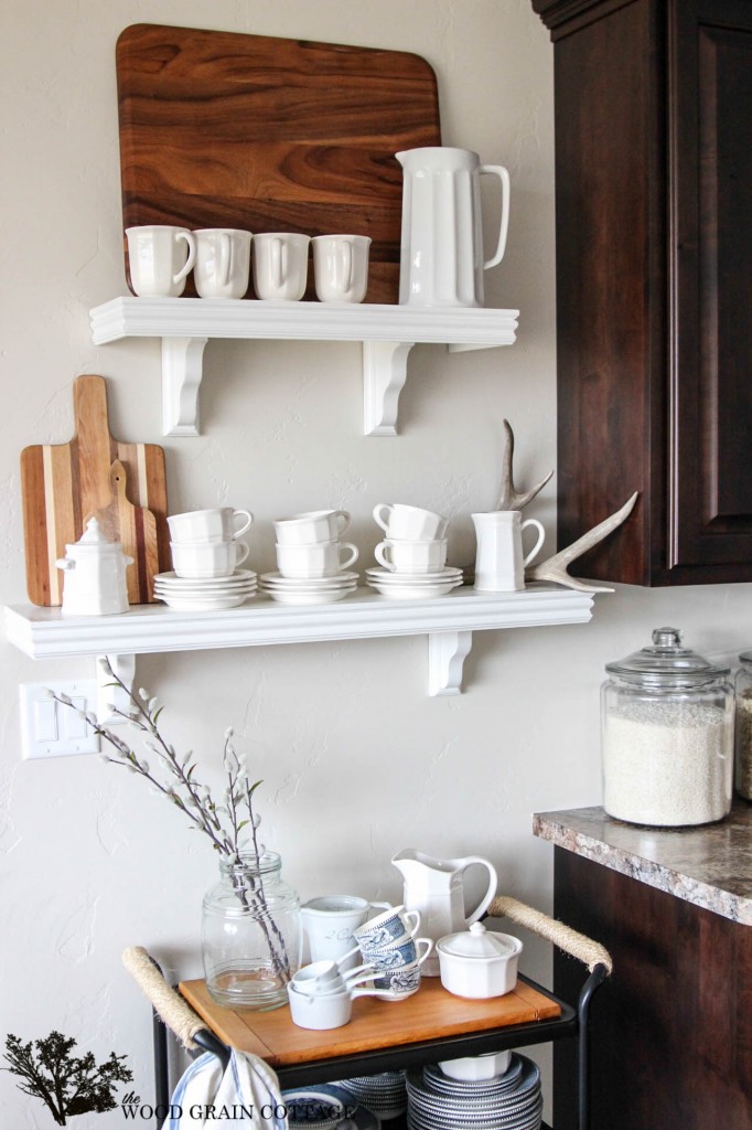 White Kitchen Shelves by The Wood Grain Cottage