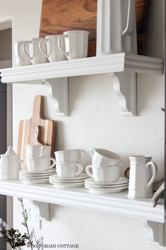 White Kitchen Shelves by The Wood Grian Cottage