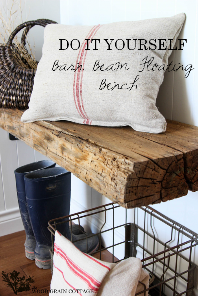 Barn Beam Floating Bench by The Wood Grain Cottage