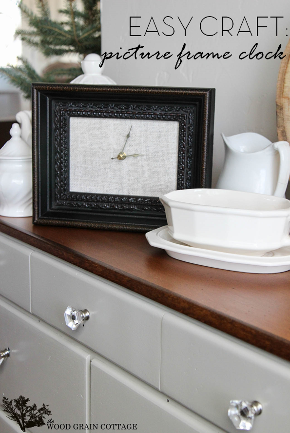 DIY Picture Frame Clock by The Wood Grain Cottage