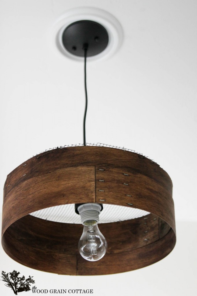 Knock Off Grain Sieve Light Fixture by The Wood Grain Cottage