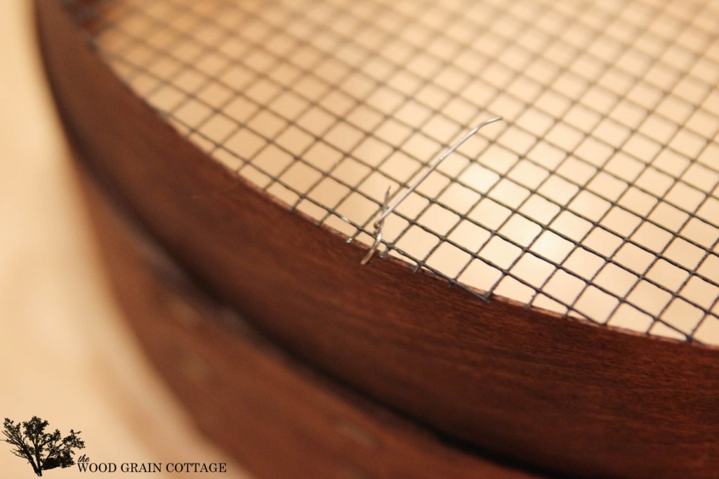 Knock Off Grain Sieve Light Fixture by The Wood Grain Cottage