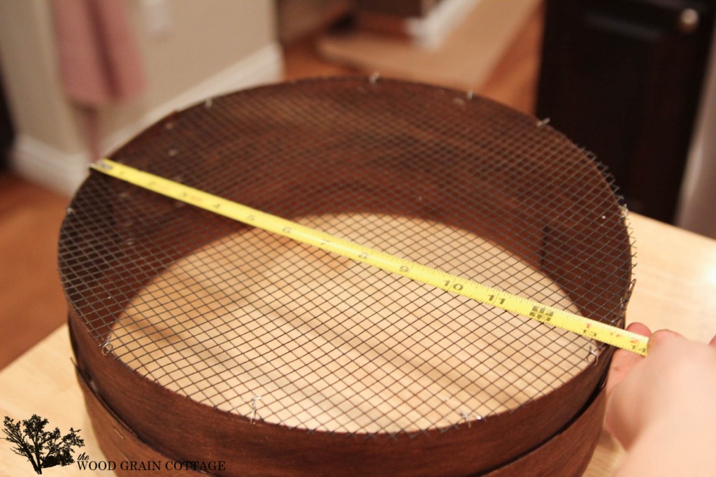 Knock Off Grain Sieve Light Fixture by The Wood Grain Cottage