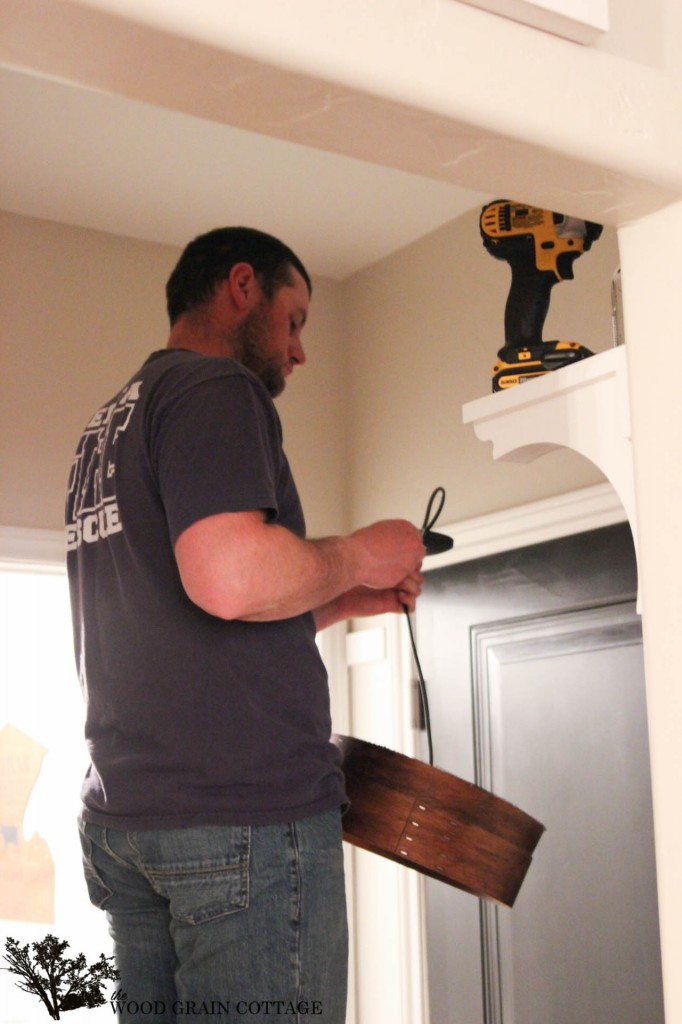 Knock Off Grain Sieve Light Fixture by The Wood Grain Cottage