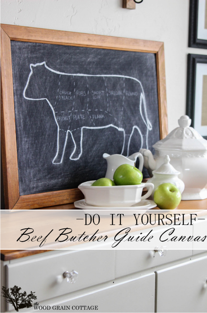 DIY Beef Butcher Guide Canvas by The Wood Grain Cottage