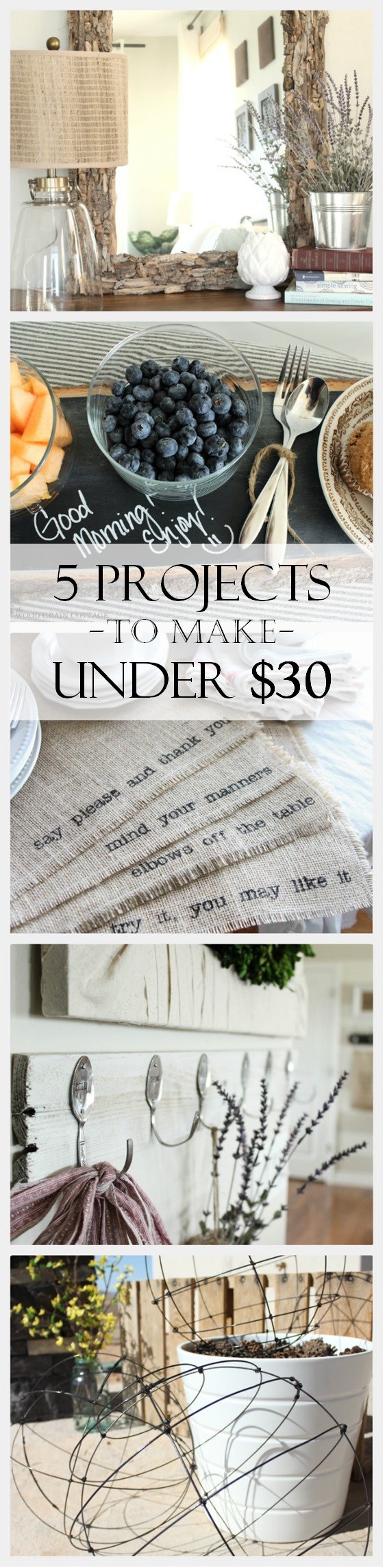 5 Projects to Make Under $30 by The Wood Grain Cottage