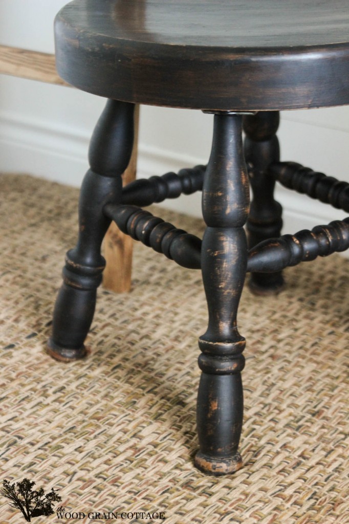 Black Spinning Stool Makeover by The Wood Grain Cottage