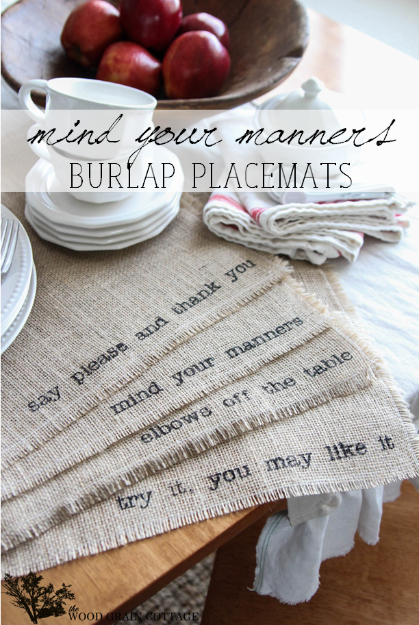 DIY BurlapPlacemats by The Wood Grain Cottage