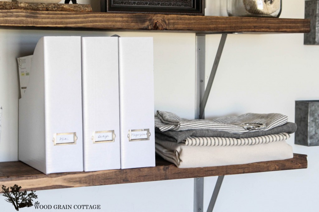 DIY Office Shelves by The Wood Grain Cottage