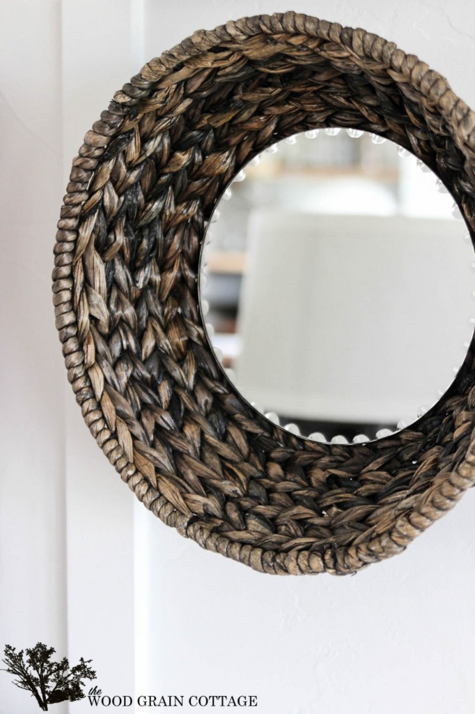 DIY Wicker Basket Mirror by The Wood Grain Cottage