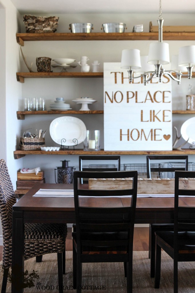 Dining Room Open Shelving by The Wood Grain Cottage