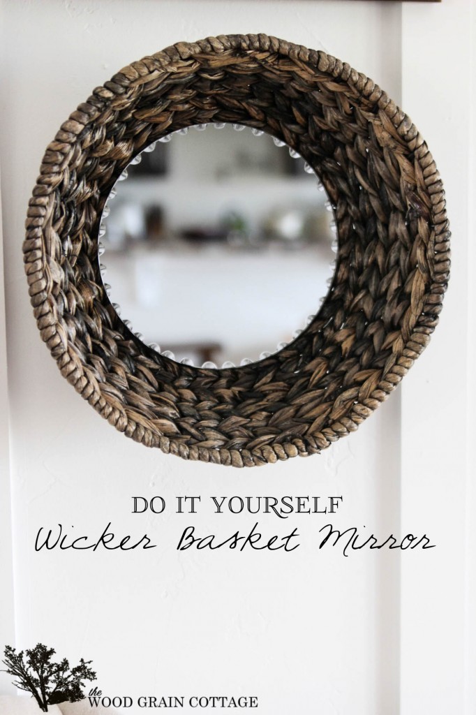DIY Wicker Basket Mirror by The Wood Grain Cottage