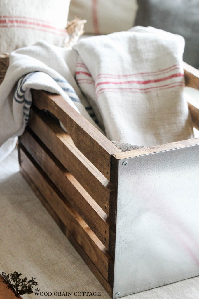 Wood Crate with Galvanized Metal Ends by The Wood Grain Cottage