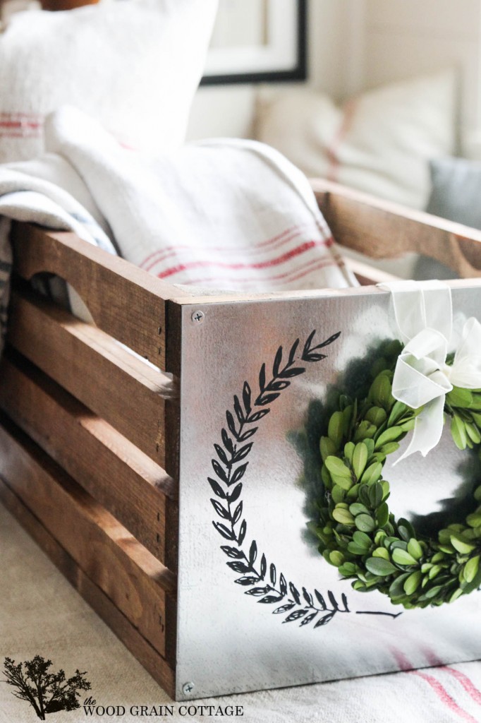 Wood Crate with Galvanized Metal Ends by The Wood Grain Cottage