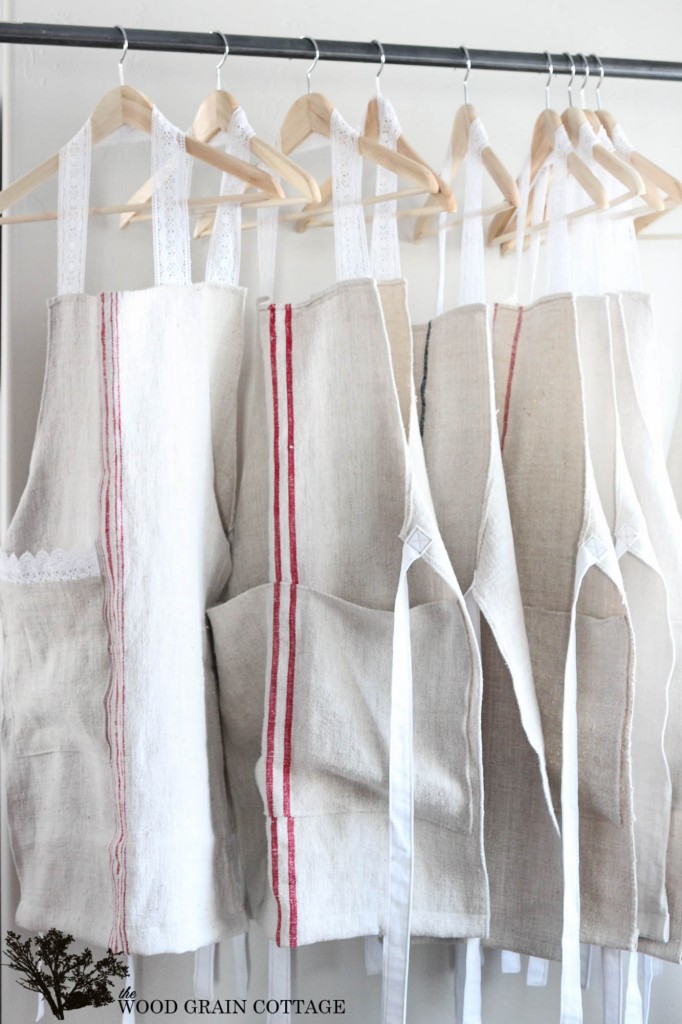 Grain Sack Aprons by The Wood Grain Cottage