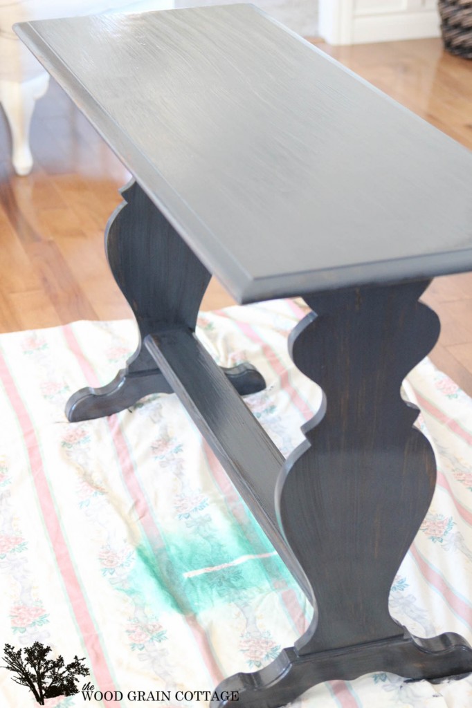 Black Sofa Table Makeover by The Wood Grain Cottage