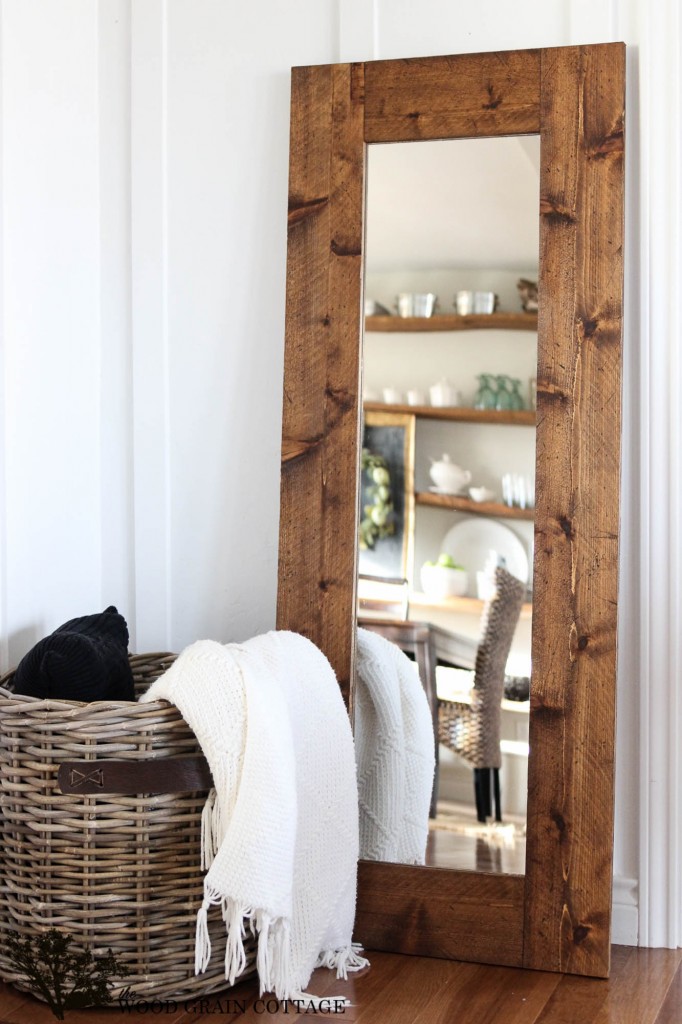 DIY Framed Mirror- Perfect Touch of Farmhouse!- by The Wood Grain Cottage
