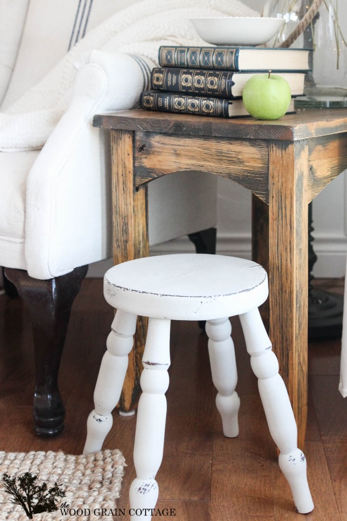 Milk Stool Makeover by The Wood Grain Cottage
