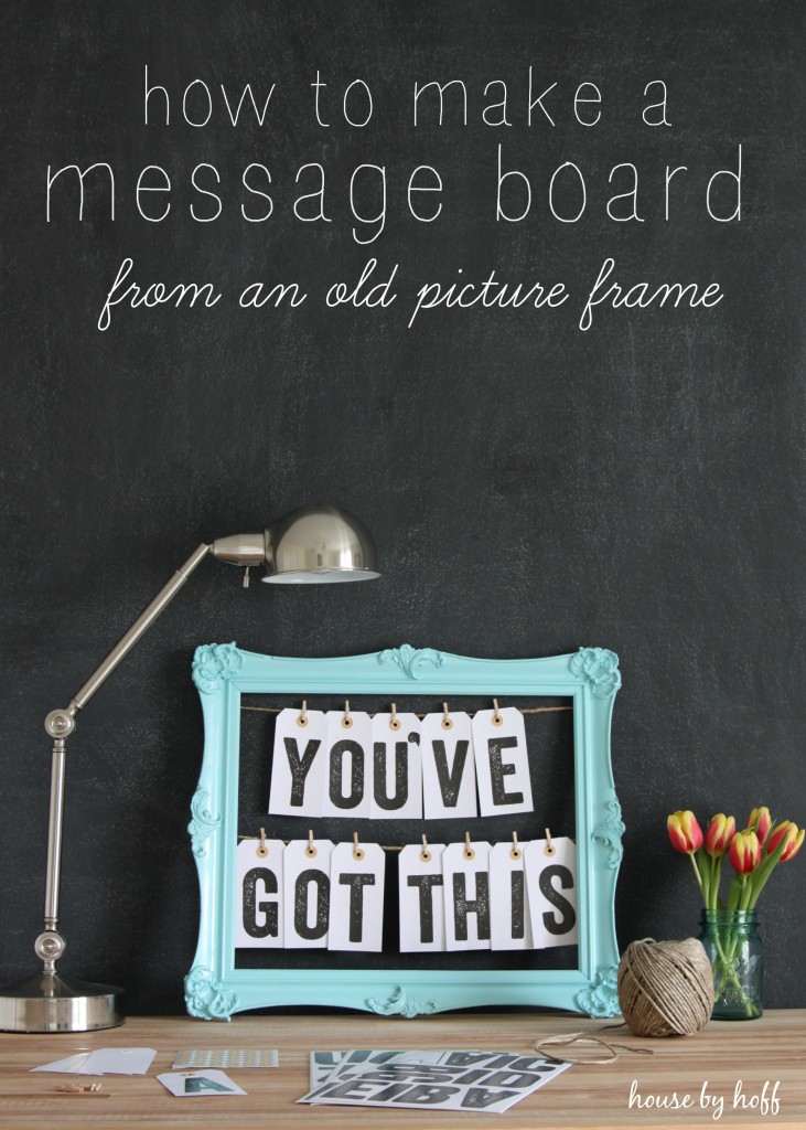 How to Make a Message Board From an Old Picture Frame via House by Hoff