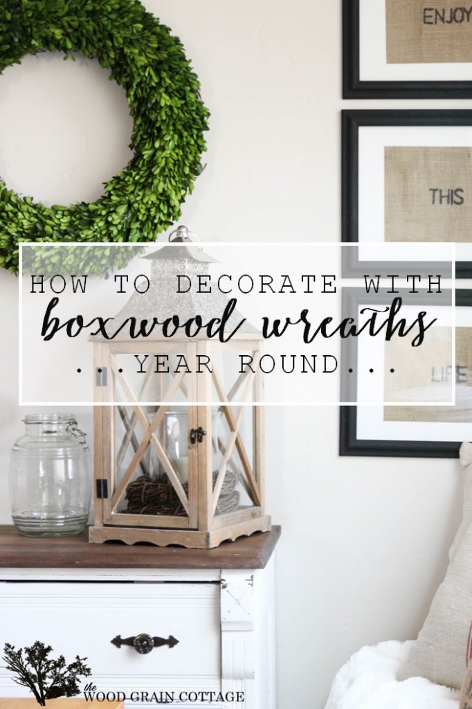 How to decorate with boxwoods.... Year round! By The Wood Grain Cottage