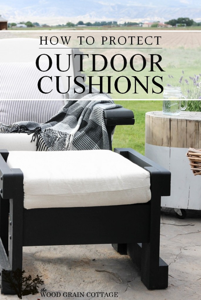 How To Prep Outdoor Cushions for Water Exposure. By The Wood Grain Cottage
