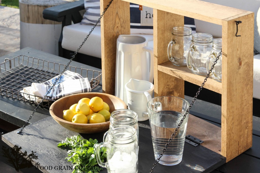 Make your own outdoor serving station. Perfect for entertaining! By The Wood Grain Cottage